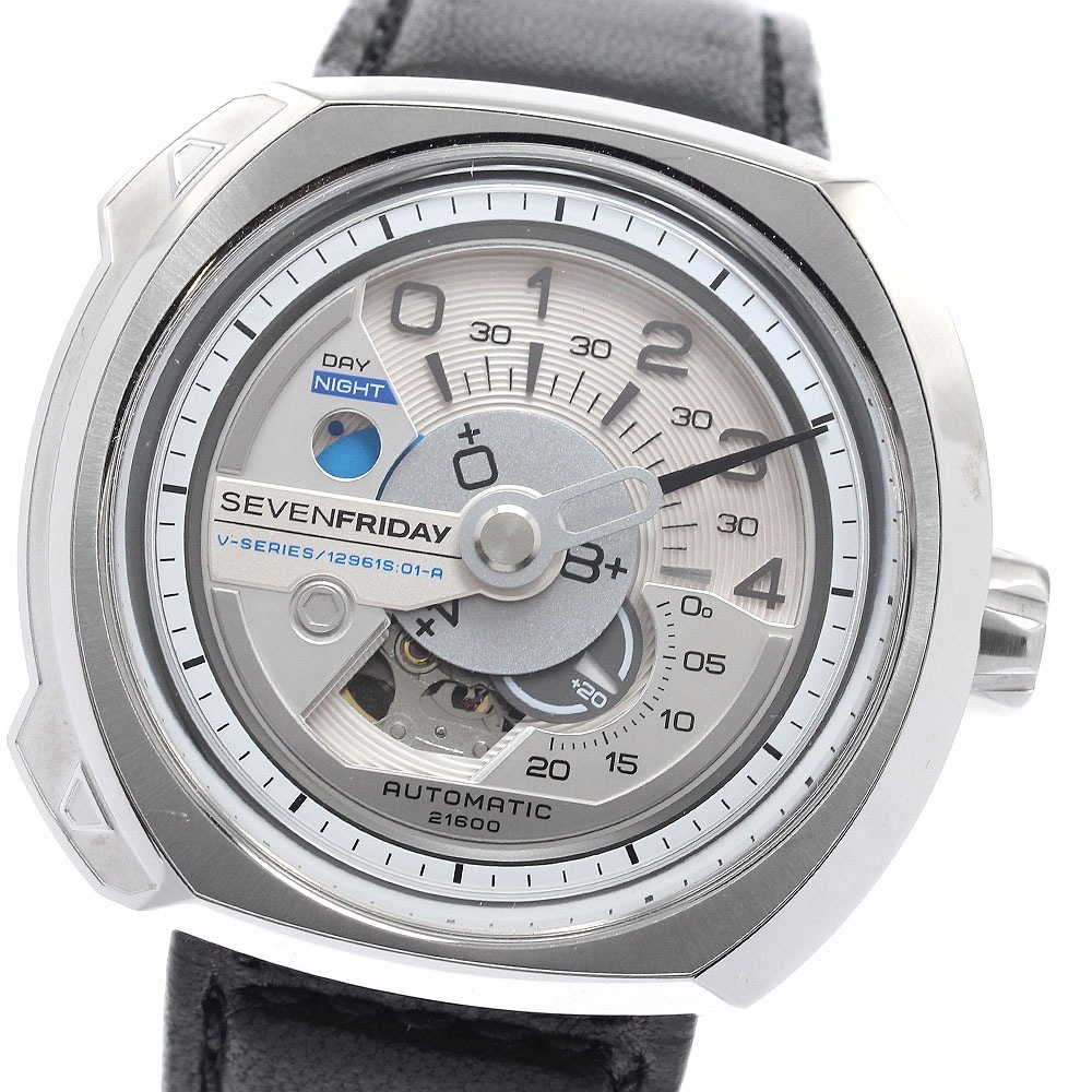 セブンフライデー SEVENFRIDAY SF-V1/01 SFシリーズ スモールセコンド デイ＆ナイト 自動巻き メンズ 内箱・保証書付き_944793【中古】