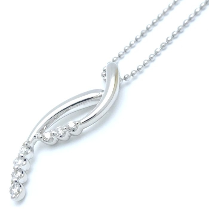LA SOMA ラソウマ ダイヤモンド ネックレス ダイヤモンド0.10ct Pt900プラチナxPt850プラチナ /293360【中古】