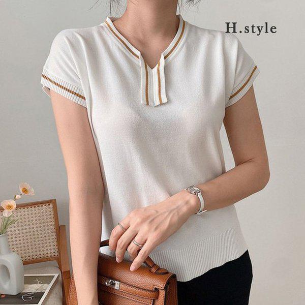 HスタイルJBクルジョンニットティー/夏/半袖/ニットTシャツ/カーディガン/ベスト/ラウンド/Vネック/チョッキ 4,542円