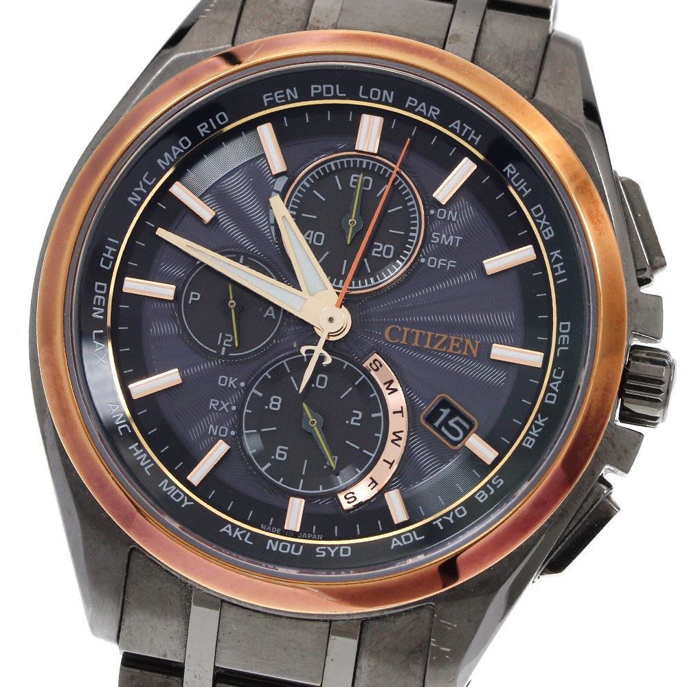 シチズン CITIZEN AT8046-51E/H804-T024131 アテッサ 100周年記念モデル ソーラー電波 メンズ 箱・保証書付き_921415【中古】