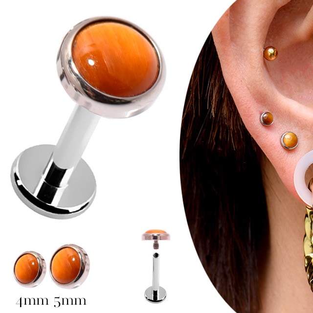 Qoo10] 金属アレルギー対応 タイガーアイ 18G