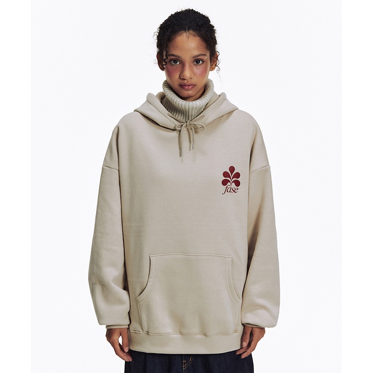 SIGNATURE FIGURE LOGO HOODIE - BEIGE
