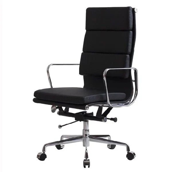 オフィスチェア デスクチェア 椅子 学習椅子 パソコンチェア 社長椅子 ワークチェア おしゃれ 事務椅子 イームズ アルミナム ハイバック レザー ソフトパッド