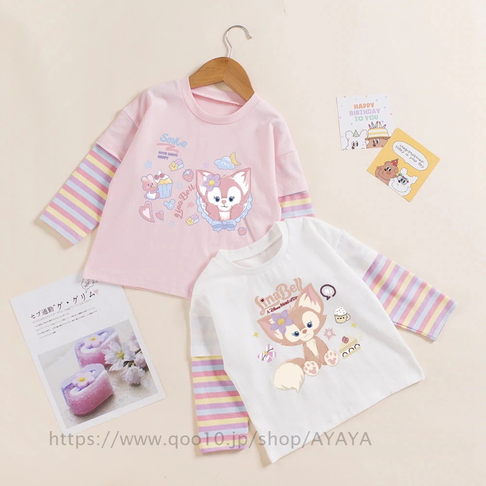 【急速出荷】9種類 超可愛い リーナベル 子供服 長袖 Tシャツ トップス キッズ 通学着 通園着 ベビー服 90-130cm