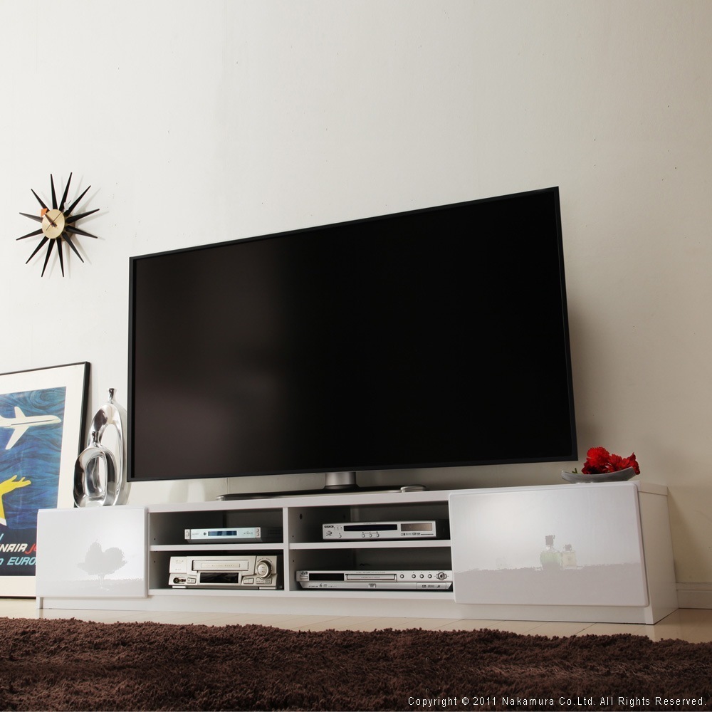 テレビ台 ローボード 棚 ラック おしゃれ 木目 鏡面 キャスター 引き出し 収納 シンプルモダン 幅180cm 18,876円