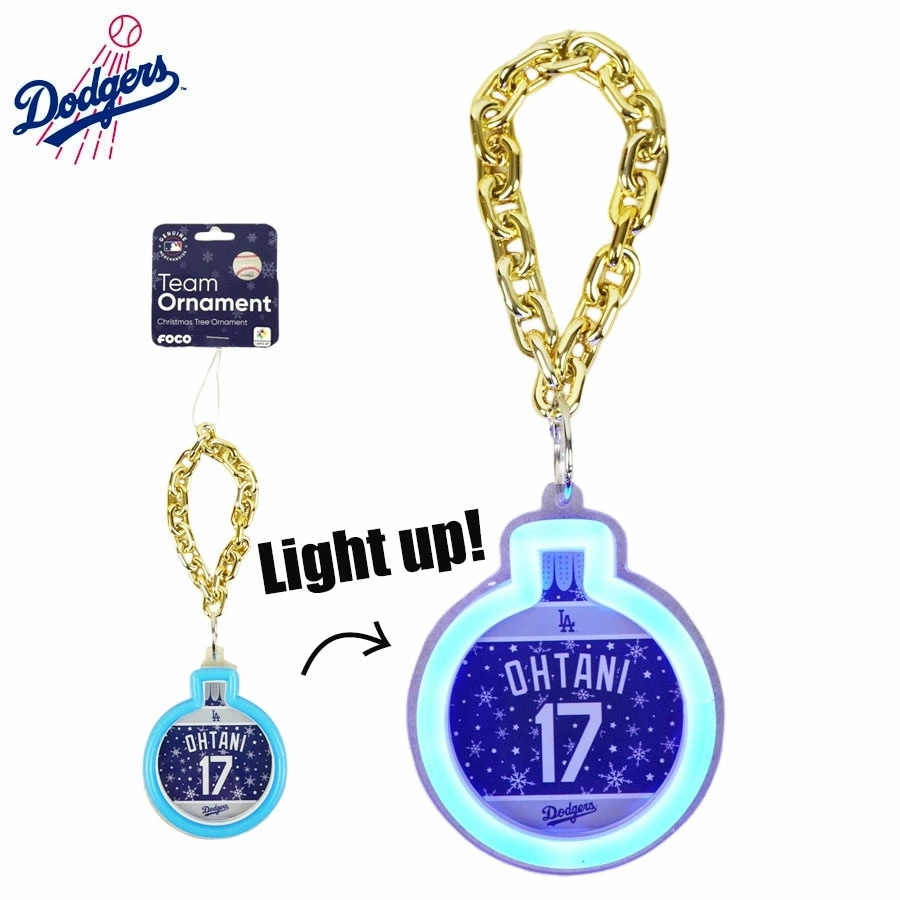 ロサンゼルス ドジャース公式 グッズネオンライト クリスマス ツリーオーナメント 大谷翔平 17 FOCO TEAM ORNAMENT NEON LIGHT OHTANI 17