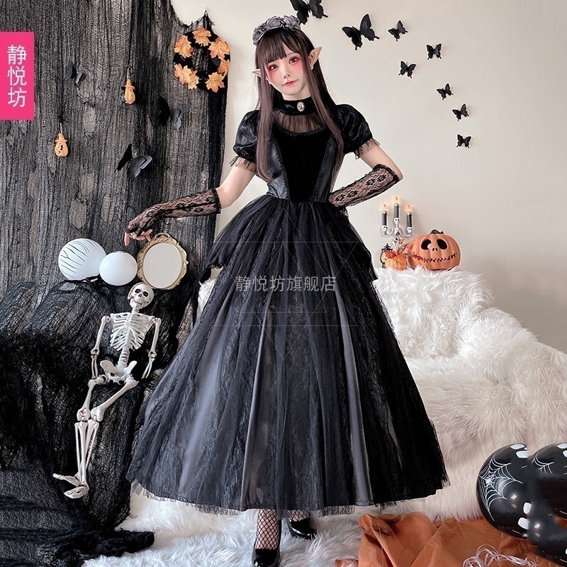 【人気爆売れ】ハロウィーン衣装魔女鬼花嫁ゴシック吸血鬼コスプレ