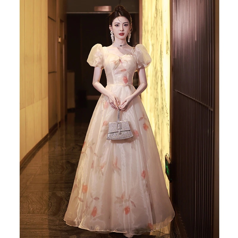 女性のためのドレス2025ハイエンドセンスホストアート試験学生大人ギフトポンペンプリンセススカート