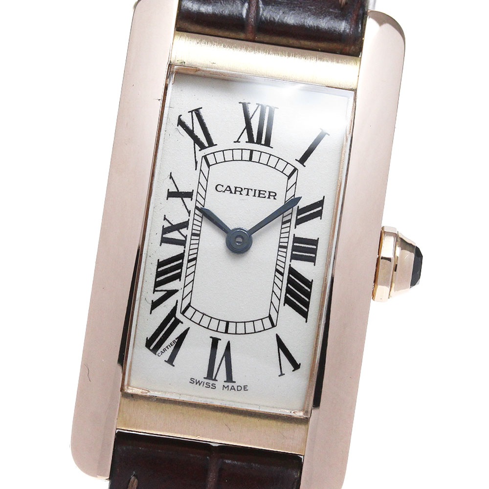 カルティエ CARTIER W2607456 タンクアメリカンSM K18PG クォーツ レディース _837336【中古】