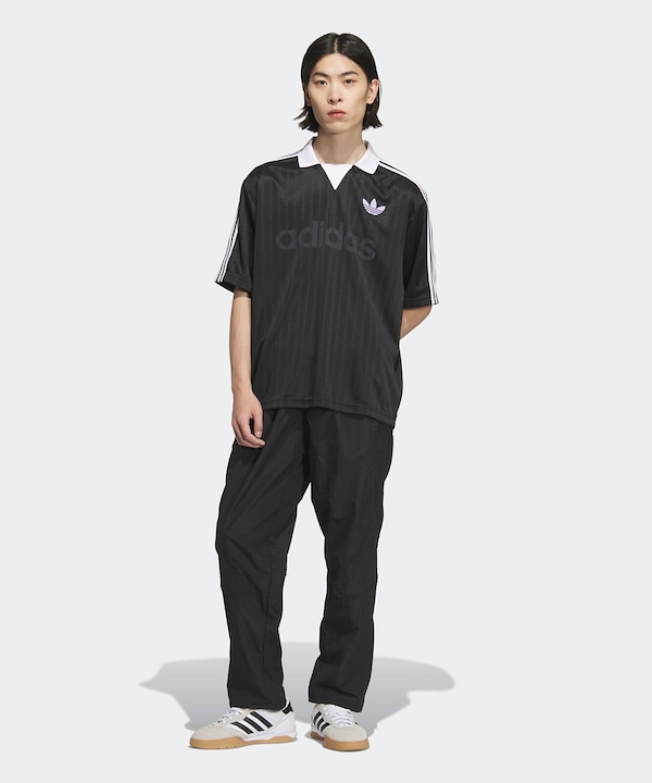 Qoo10 adidas 襟付きゴーリートップ 無地 半袖 ボタン