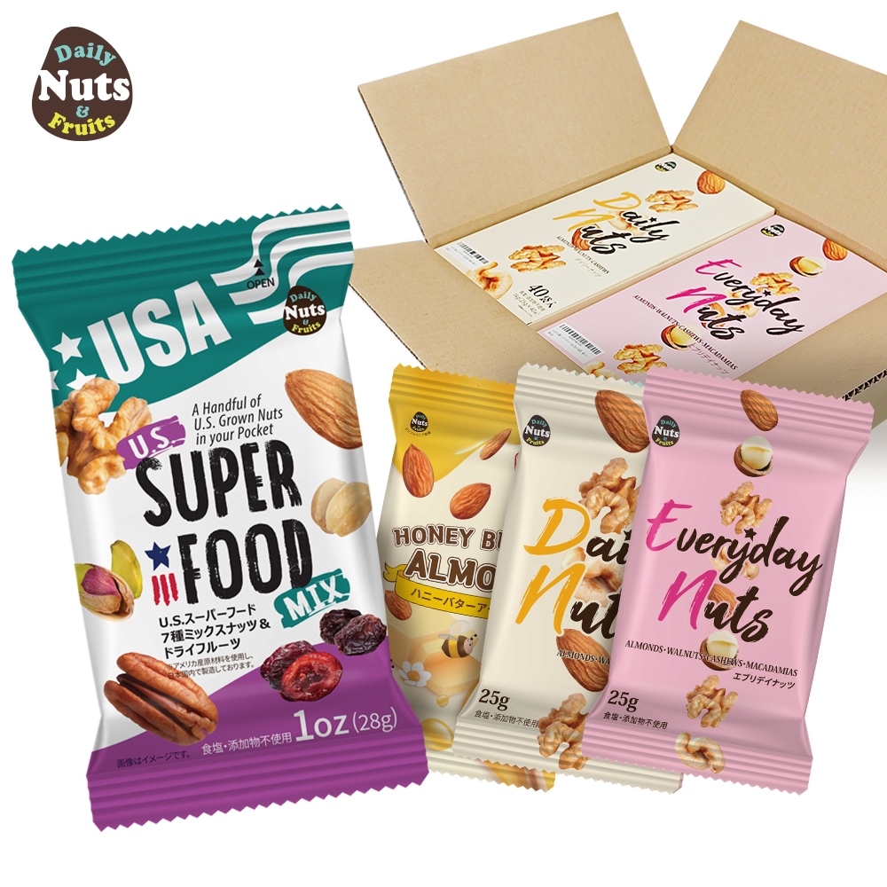 Qoo10] Daily Nuts & Fruits お好きな2種類を選べる 小袋ナッツ2箱セ