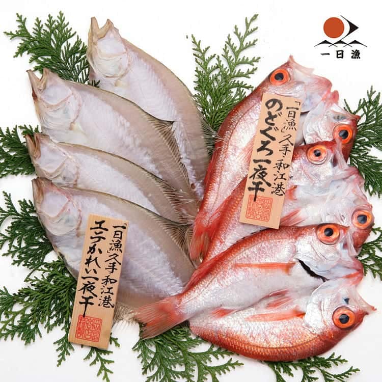 島根 岡富商店 「一日漁」のどぐろ かれい一夜干 エテかれい34枚（計300g一括真空）のどぐろ3枚（計150g個別真空） 離島は配送不可 200051 お歳暮 お中元 お土産 ご進物 ギフト 贈り物