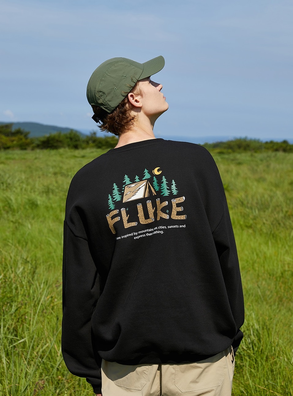 フォレスト ウッド ロゴ スウェットシャツ-Black-Man