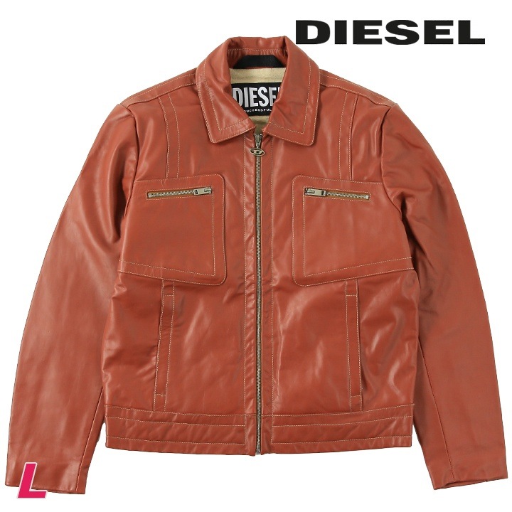 レザージャケット メンズ L-CALE 牛革 本革 オーバルDジッププル die-m-o-f8-03p