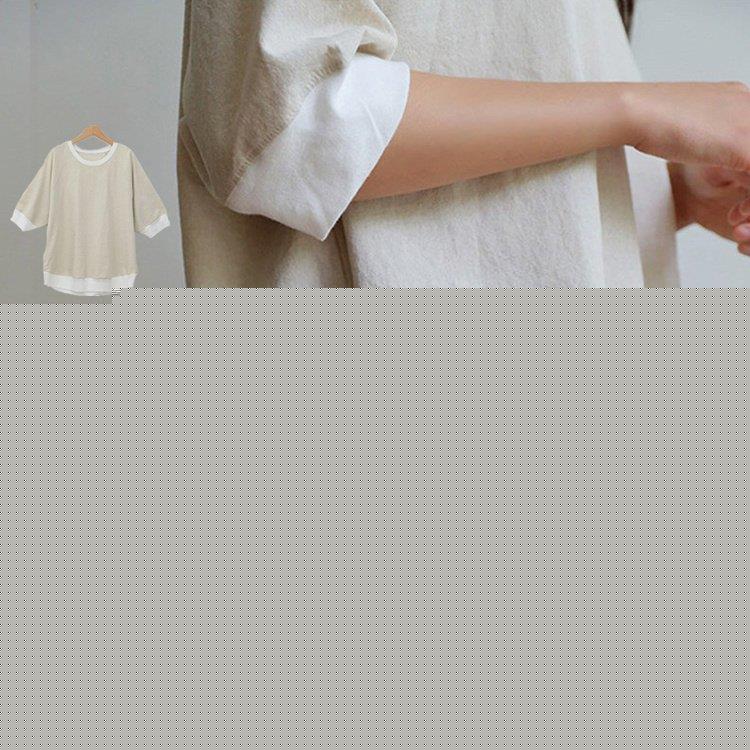 七分袖 レディース カットソー tシャツ 綿麻 カジュアル トップス ラグランスリーブ ナチュラル おしゃれ