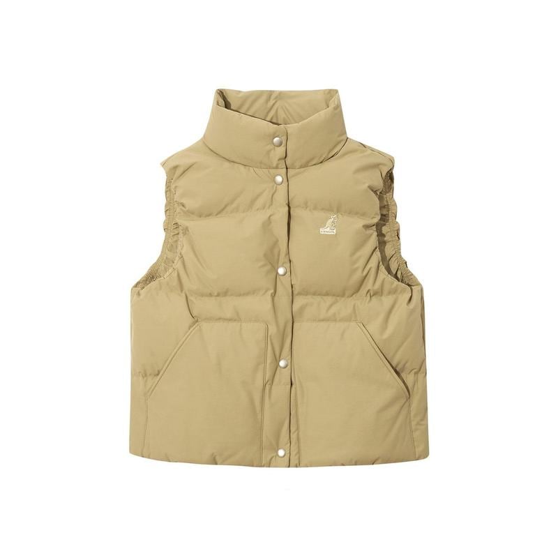 ウーマンズスタンドカラーダウンベスト6144ベージュ