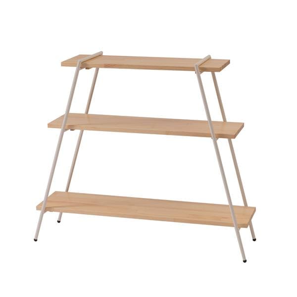 ラック 棚 収納ラック 3段 飾り台 おしゃれ スタイリッシュ モダン 北欧 シンプル 台形 スチール 脚 異素材 かっこいい インテリア 日本製 組み立て 簡単