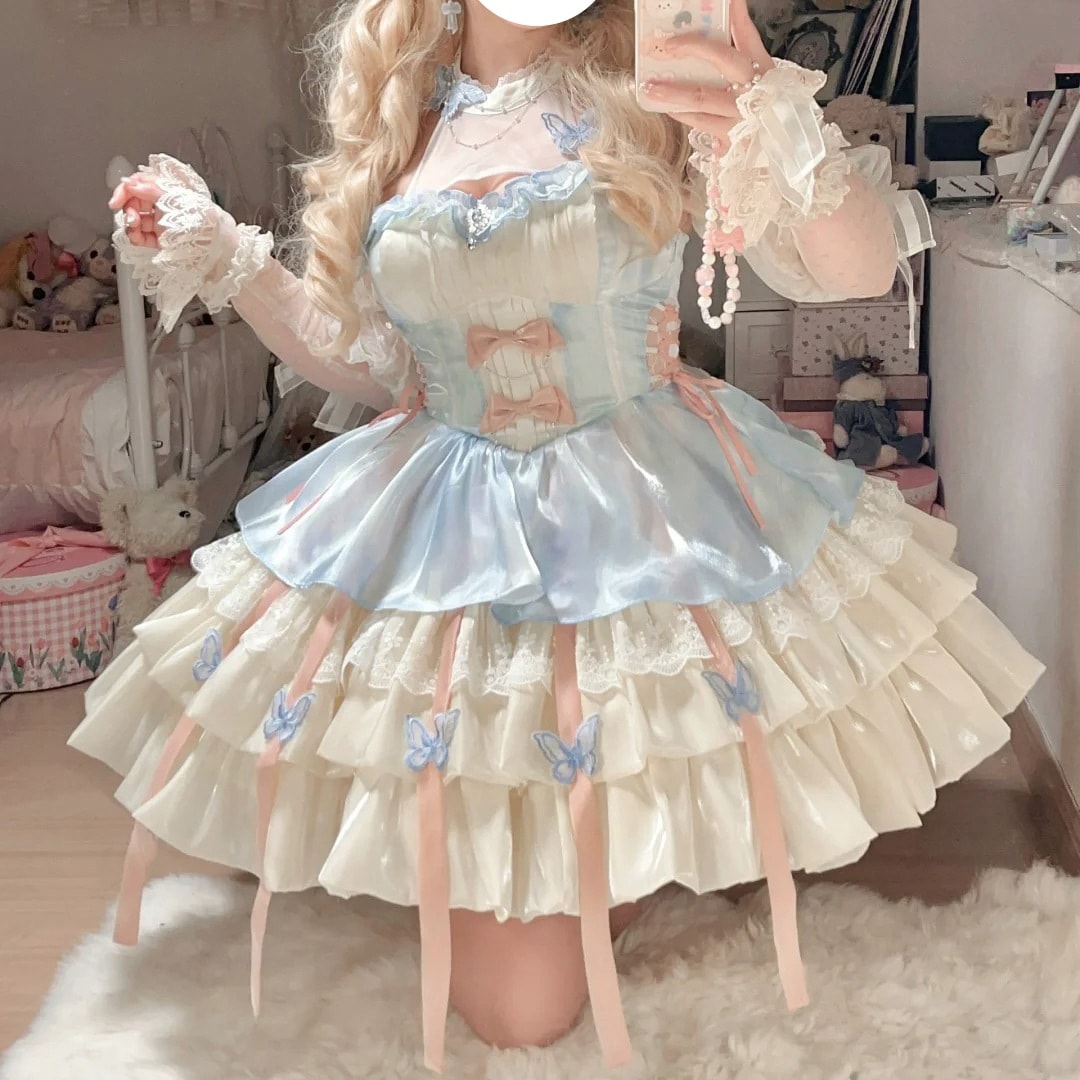 恋の神様の御用心 ロリータ ウェディング風 ロリータドレス バレエ風 プリンセスドレス 成人式 誕生日ドレス レディース