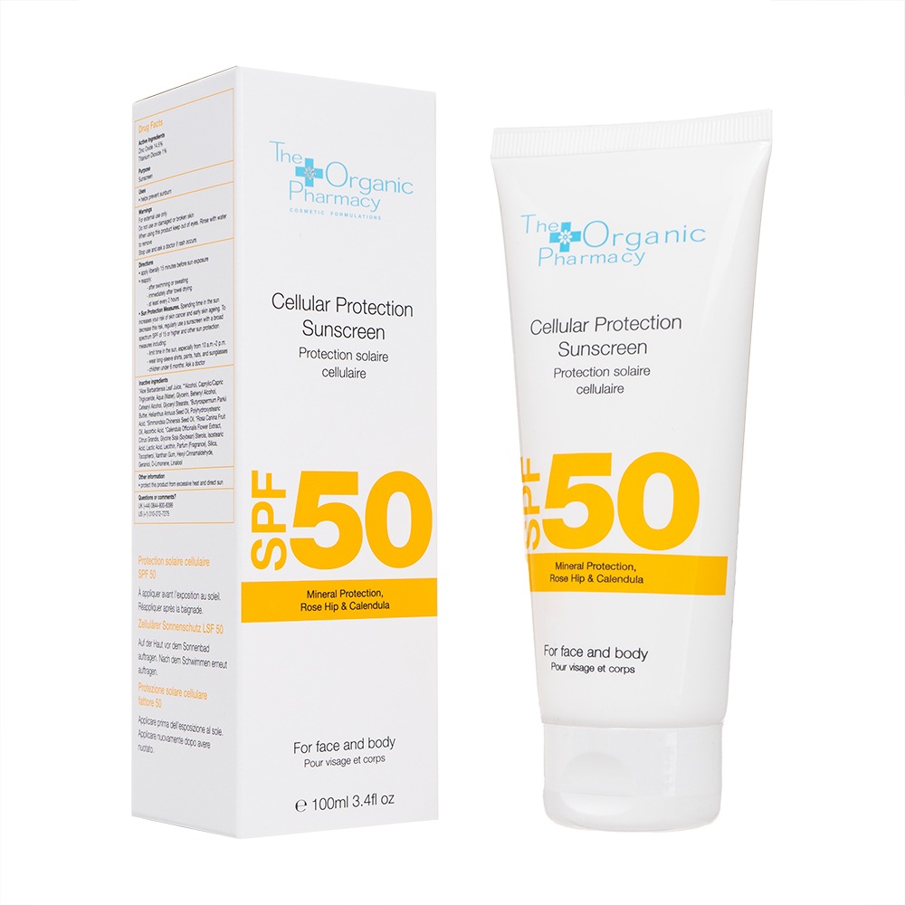 【(The Organic Pharmacy) セルラープロテクション サンスクリーンSPF50 100ml】 The Organic PharmacyによるSPF50の日焼け止めです