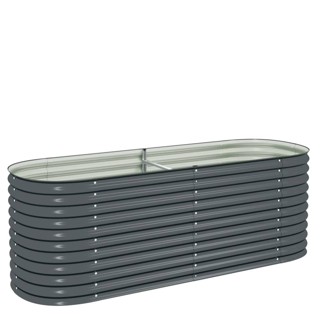 レイズドガーデンプランター 240x80x81cm 亜鉛メッキ鋼製 グレー