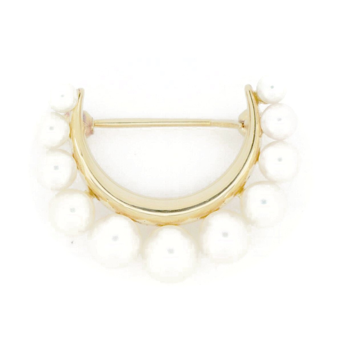 パール ブローチ 5.7ミリ 真珠 K18YG(18金 イエローゴールド) 質屋出品