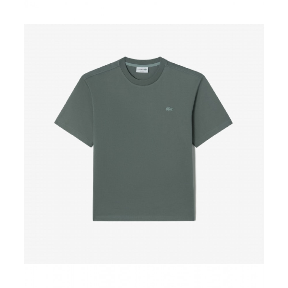 LACOSTE メンズカラークロコヘビージャージーTシャツ [カーキ]