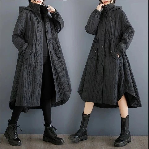 【高品質の製品】早い者勝ち！ 初回限定ミディアム丈コート 羽織 ジャケット アウター 長袖 ゆったり フード付き シンプル カジュアル レディース【大きいサイズ レディース ロング ジャケット アウタ
