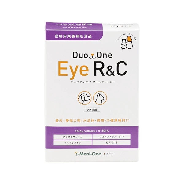 メニワン Duo One Eye R＆C（デュオワンアイアールアンドシー） 犬猫用 14.4g（60粒相当）3袋 180粒 サプリメント サプリ 動物用栄養補助食品 愛犬 愛猫 ペット 水晶体 網膜サプリメント