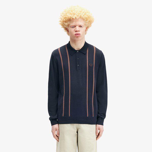 [プラットフォーム+] 縦ストライプニットシャツ AFPM2436537-608