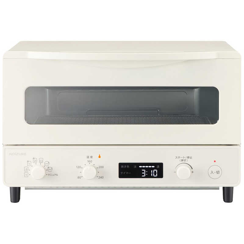コイズミ　KOIZUMI　オーブントースター マイコン式 1225W/食パン4枚 ホワイト　KOS1237W