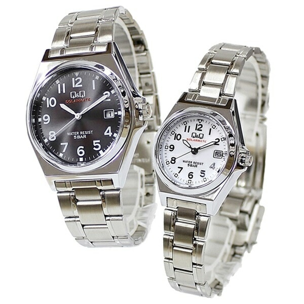 ペアBOX付き ペアウォッチ ソーラー シチズン Q&Q 防水 シンプル 実用的 国内正規品 腕時計 手表 メンズ レディース キッズ シニア チプシチ アナログ SOLARMATE 5気圧防水