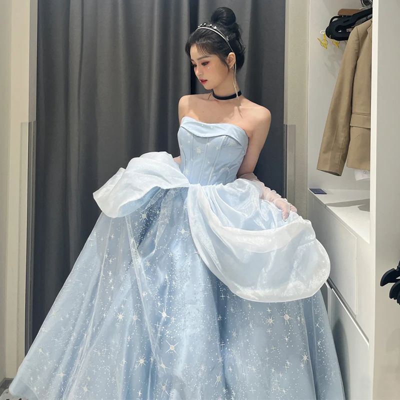 プリンセス風イブニングドレススカートフェアリースピリット2024成人式気質宴会気質 母の日