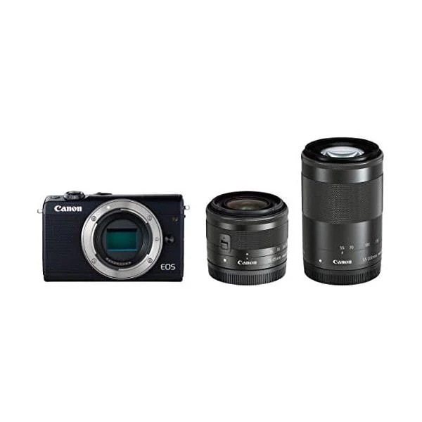 【中古】Canon ミラーレス一眼カメラ EOS M100 ダブルズームキット ブラック EOSM100BK-WZK
