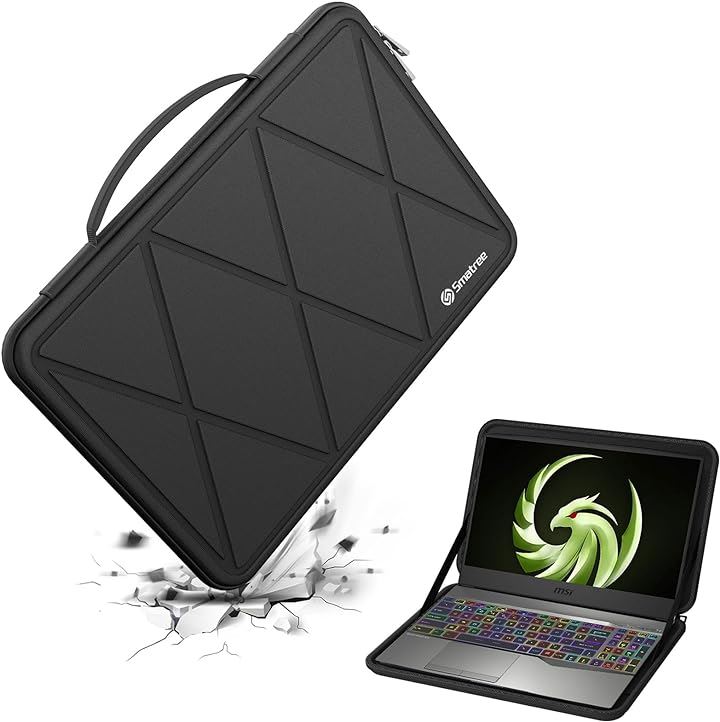 ハードEVA保護スリーブケース 15.6インチ MSI Alpha A3DD-004 ノートパソコン用 防水スリーブ M89( Black, For MSI 15.6インチ（M89）)