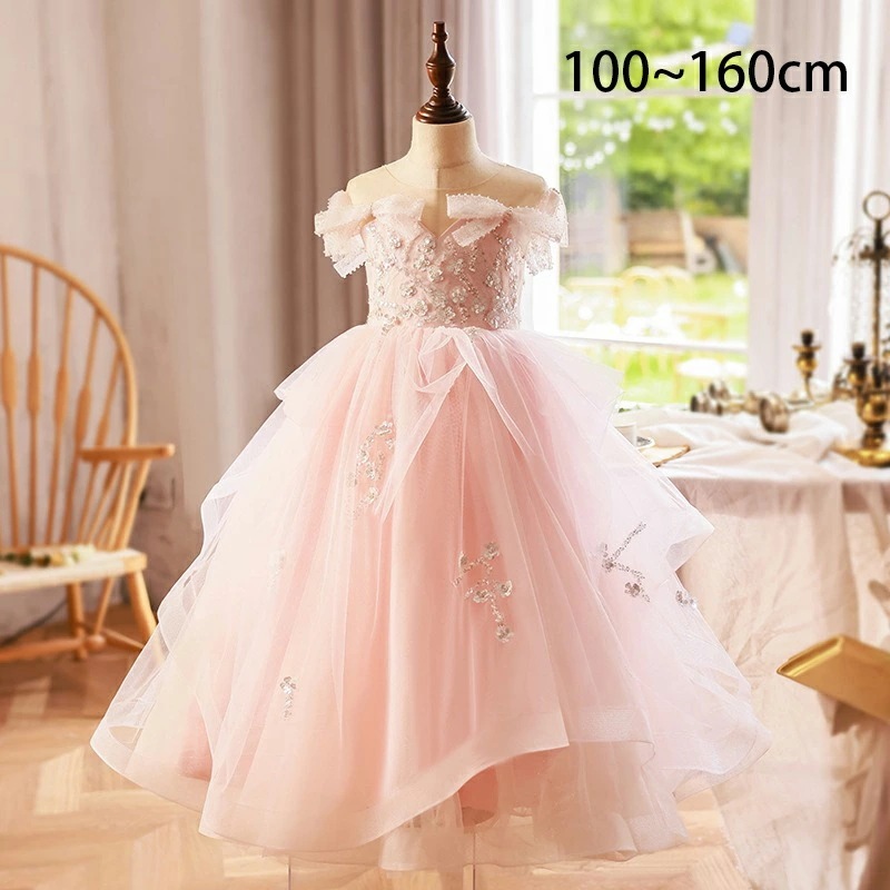 高品質 子供ドレス 女の子 フォーマルドレス 子どもドレス 袖なしドレス マキシドレス ロング丈 プリンセスドレス おしゃれ きれいめ お姫様 人気 可愛い ジュニア服 発表会 結婚式 公演 ピアノ演