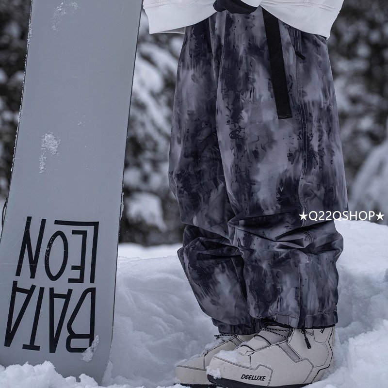 スノボウェア 2024 2025 単品ボトムス メンズ レディース ズボン カーゴパンツ グレープリント ゆったりウィンタースポーツ スノーボードウェア スキーウェア スノーウェア 防水防寒 韓国風