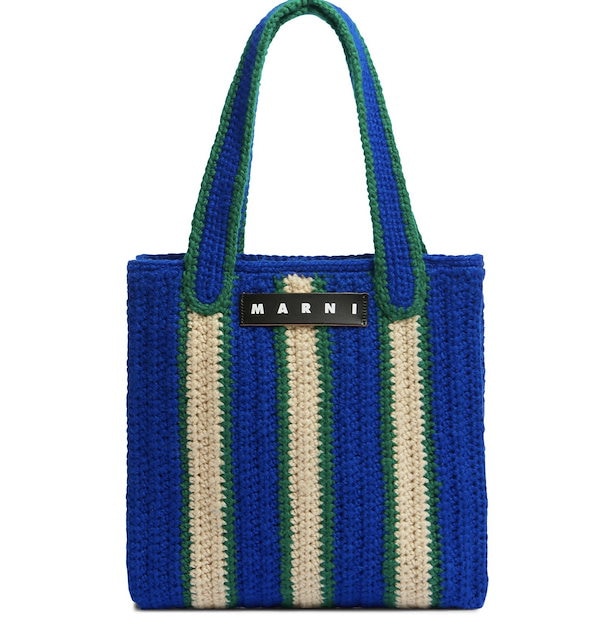 Marni マルニマーケットストライプトートバッグ Qoo10] マルニ マーケット ストライプ ウール トートバ