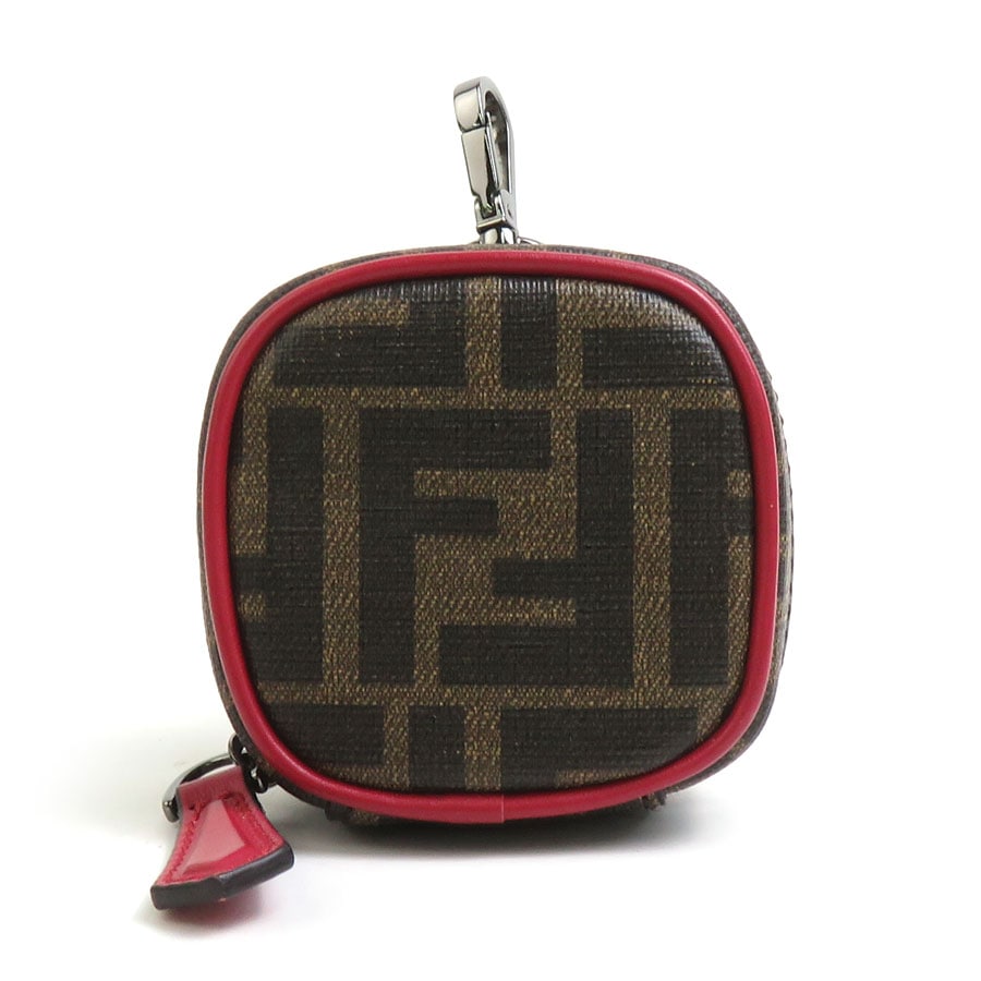 フェンディ FENDI イヤフォンケース Air Podsケース ズッカ PVCコーティングキャンバス ブラウン×レッド ユニセックス 7AS121 AFCD h31284g