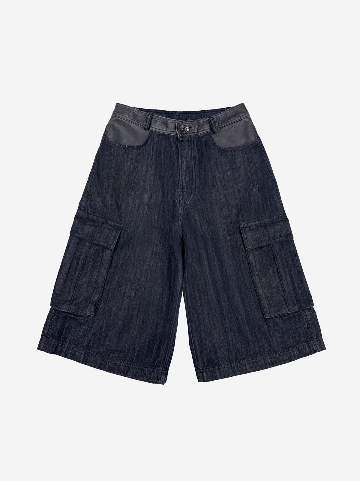 【BLR】26SS Utility Leather-Trim Bermuda Pants Black