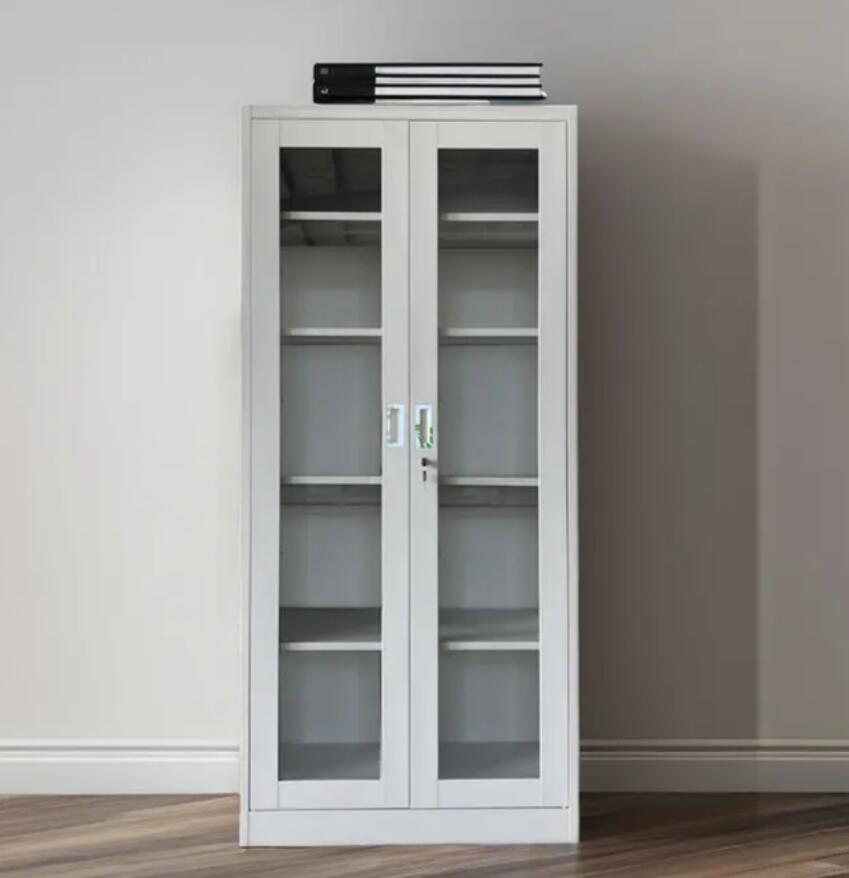 オフィス家具ガラスフレームキャビネット/スチールキャビネットガラスドア金属ファイリング収納キャビネット 31,200円