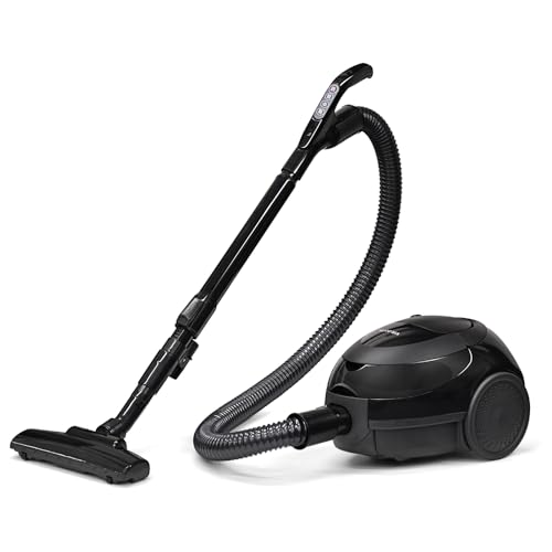 【Amazon.co.jp限定】ベルソス(VERSOS) 掃除機 紙パック式クリーナー コード式 コンパクト スタンド収納 キャニスターブラック VIR-001TK