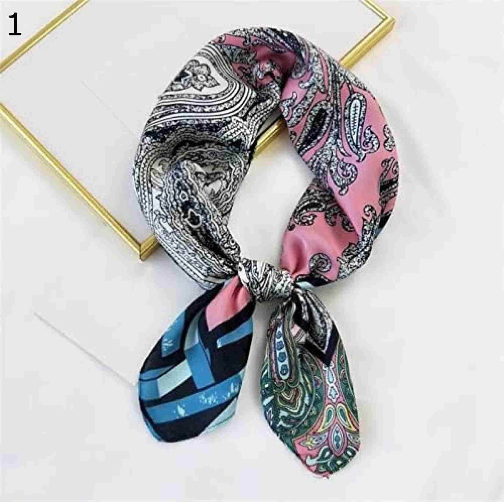 【20%OFFクーポン～】魅力的なカシュー プリント ヘッドバンド女の子の女性のためのの髪のスカーフ多機能カジュアルな小さな正方形の頭のスカーフ スカーフ (Color : Green Size