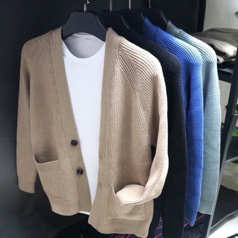 長袖 ニット セーター プルオーバー トップス メンズ 春 秋 冬秋冬 セーターメンズ 長袖 トップス ファッション カーディガン Vネックニット アウター 無地 カジュアル ジャケット