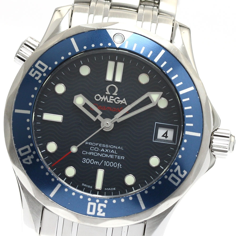 オメガ OMEGA 2222.80 シーマスター300 デイト コーアクシャル 自動巻き ボーイズ 保証書付き_886830【中古】