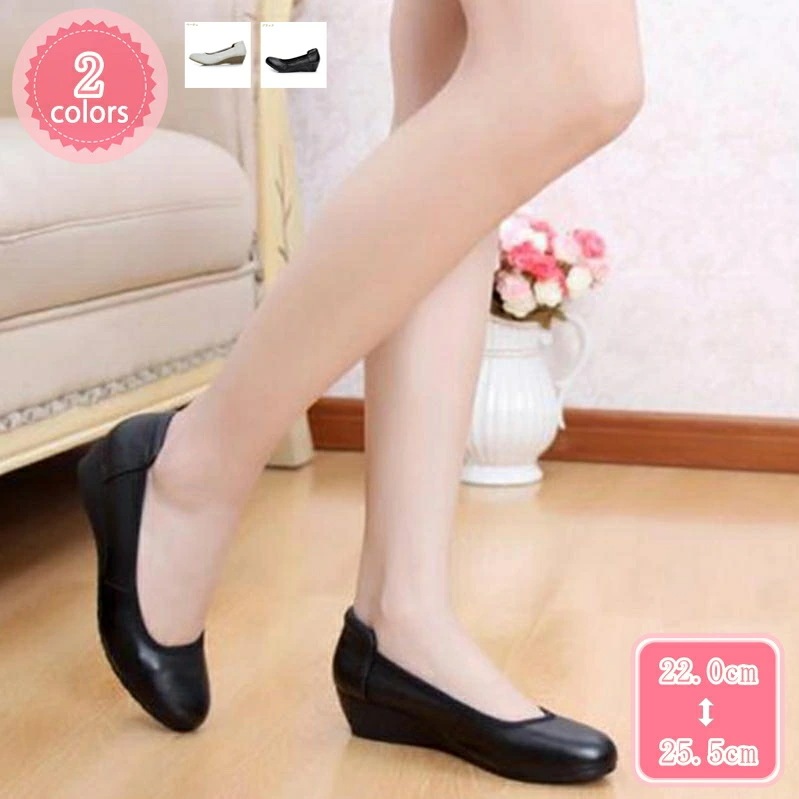 1000円OFFクーポン 通勤用 コンフォートシューズ ウェッジソール パンプス 痛くない レディース 黒 靴 歩きやすい 軽量 フォーマル リクルート ビジネス 仕事 母の日 ギフト ラウンドトゥ 16,704円