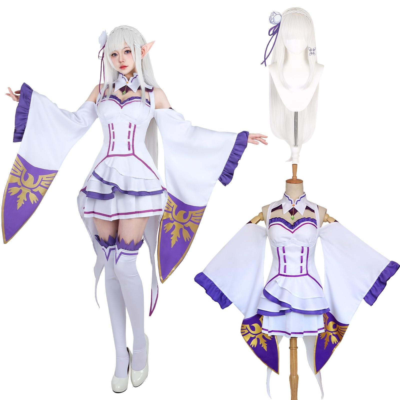 Re:０から始まる異世界生活 コスプレ ウィッグ付き レム ラム エミリア 菜月昴 コスプレ メイド服 リゼロ コスプレ衣装 大人用 仮装