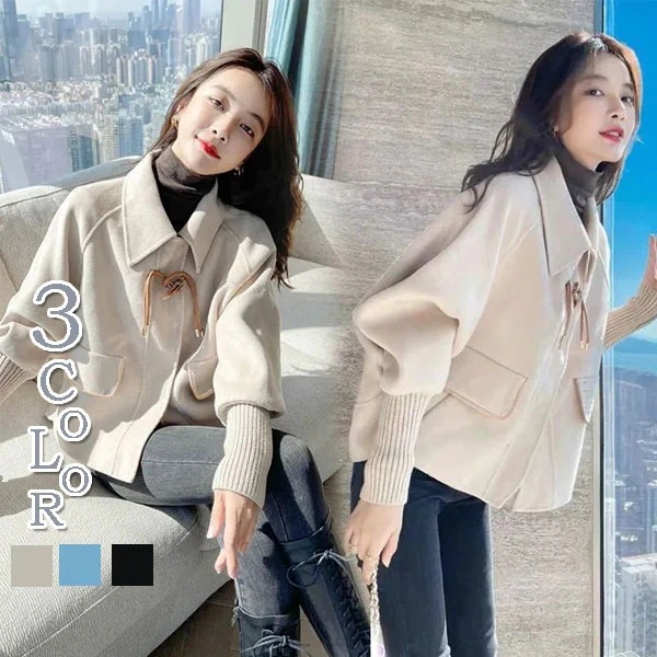 の新作韓国版ツイードコート女性加絨厚手オーバーサイズ短め婦人服