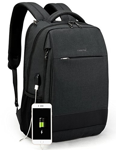 リュック・デイパック TIGERNUTIGERNU Slim Laptop Backpack Anti Theft Waterproof Mochila Rucksack with USB Charging Port Travel Bu