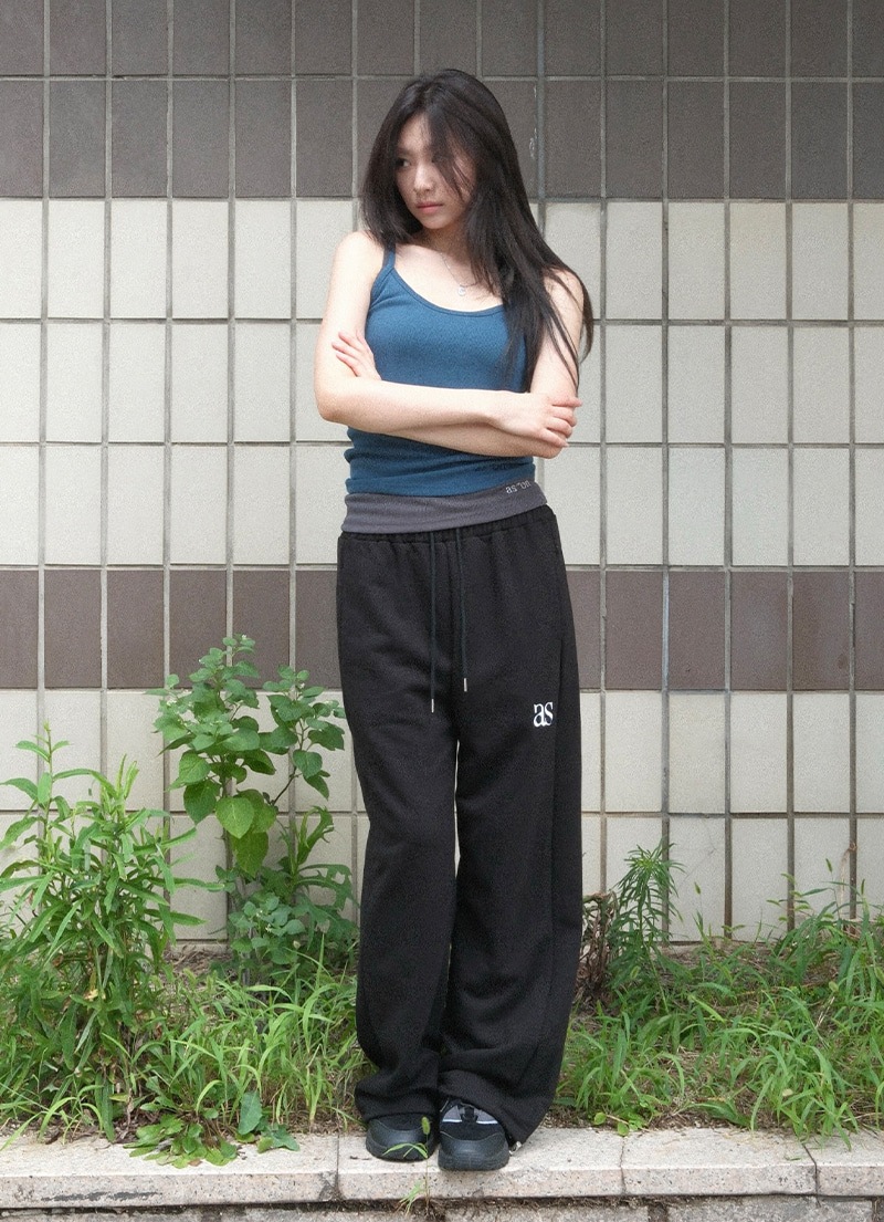 【AS"ON】 BASIC TRAINING PANTS / BLACK 正規品