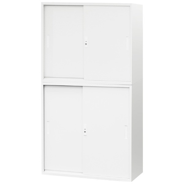 法人限定 Netforce EA-8840-2H3H-W-WH ホワイト Easembly8840書庫 引戸書庫2段3段 H1630 セット メーカー直送